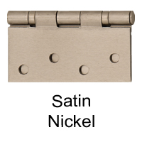 Satin Nickel Square Hinge | Bayer Built Woodworks